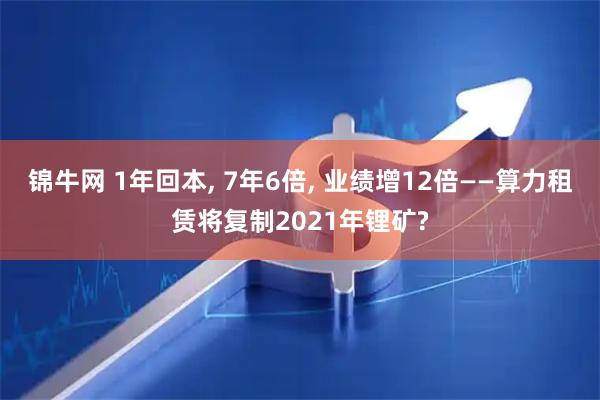 锦牛网 1年回本, 7年6倍, 业绩增12倍——算力租赁将复制2021年锂矿?