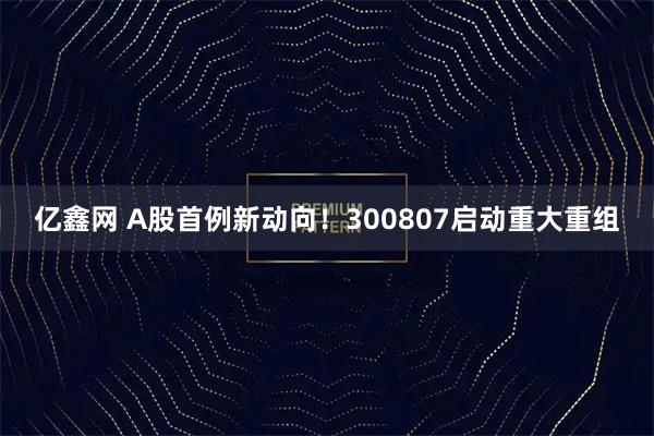 亿鑫网 A股首例新动向！300807启动重大重组