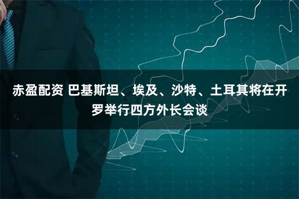 赤盈配资 巴基斯坦、埃及、沙特、土耳其将在开罗举行四方外长会谈