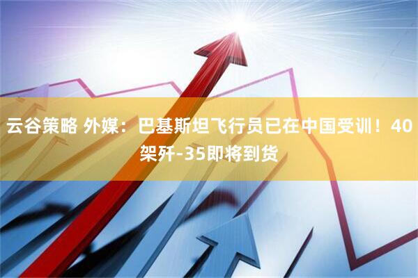 云谷策略 外媒:巴基斯坦飞行员已在中国受训!40架歼-35即将到货