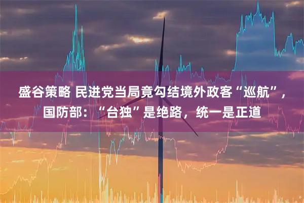 盛谷策略 民进党当局竟勾结境外政客“巡航”,国防部:“台独”是绝路,统一是正道
