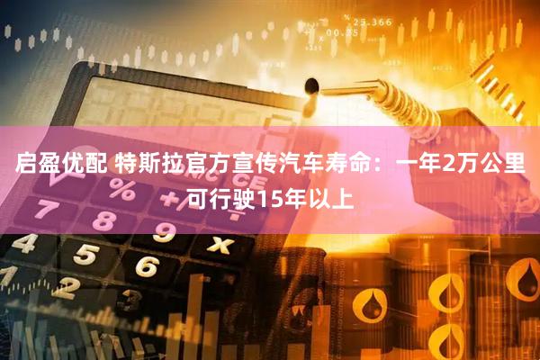 启盈优配 特斯拉官方宣传汽车寿命：一年2万公里可行驶15年以上