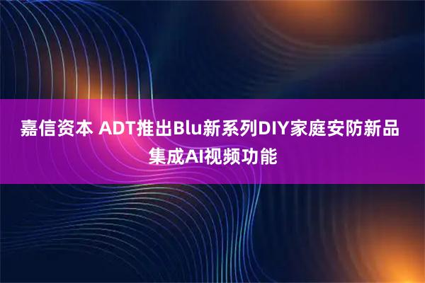 嘉信资本 ADT推出Blu新系列DIY家庭安防新品 集成AI视频功能