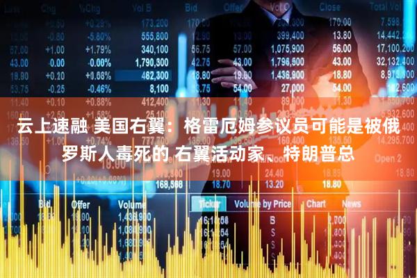云上速融 美国右翼：格雷厄姆参议员可能是被俄罗斯人毒死的 右翼活动家、特朗普总